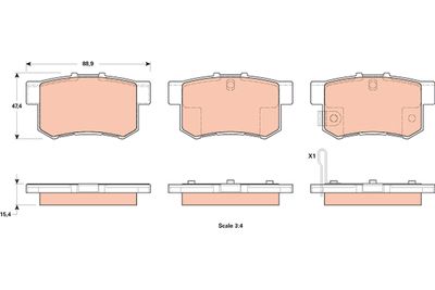 Brake Pad Set, disc brake TRW GDB1923