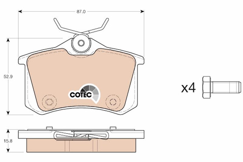 TRW GDB1973 Brake Pad Set, disc brake