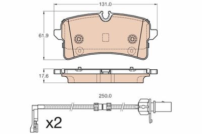 Brake Pad Set, disc brake TRW GDB1975