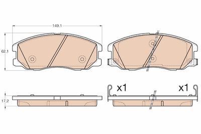 Brake Pad Set, disc brake TRW GDB1978