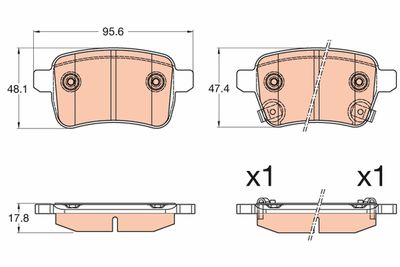 Brake Pad Set, disc brake TRW GDB2032