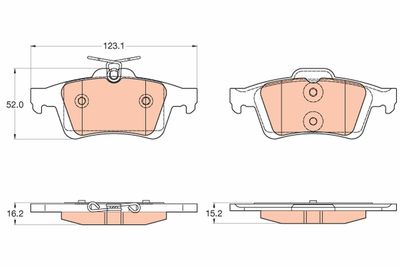 Brake Pad Set, disc brake TRW GDB2033