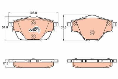 Brake Pad Set, disc brake TRW GDB2034