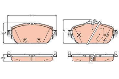 Brake Pad Set, disc brake TRW GDB2070