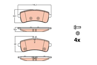 Brake Pad Set, disc brake TRW GDB2079