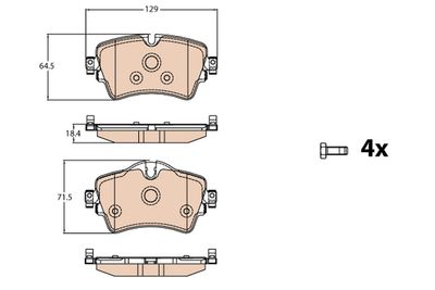 Brake Pad Set, disc brake TRW GDB2087