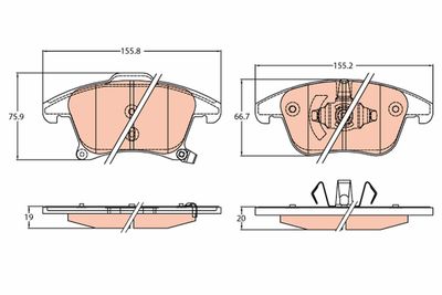 Brake Pad Set, disc brake TRW GDB2092