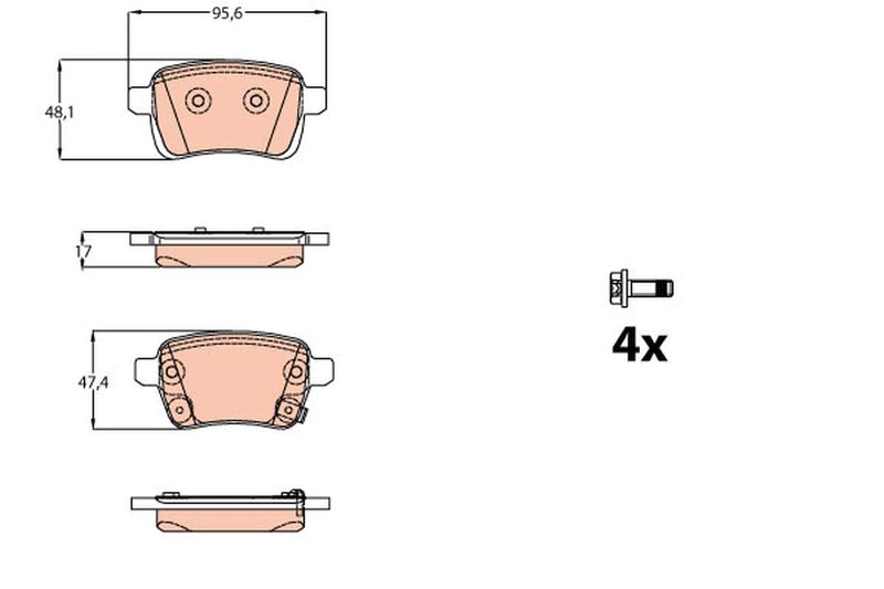 TRW GDB2093 Brake Pad Set, disc brake