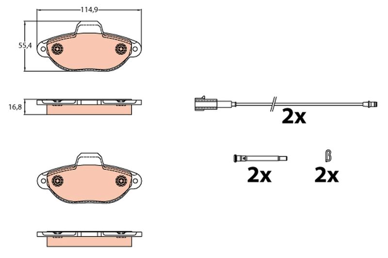 TRW GDB2141 Brake Pad Set, disc brake