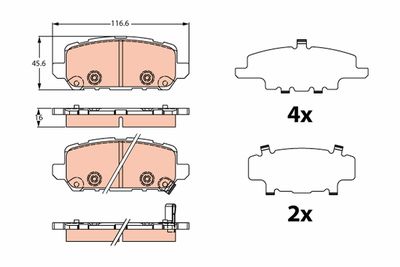 Brake Pad Set, disc brake TRW GDB2279