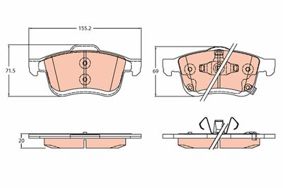 Brake Pad Set, disc brake TRW GDB2305