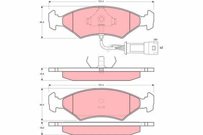 Brake Pad Set, disc brake TRW GDB238