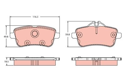 Brake Pad Set, disc brake TRW GDB2391