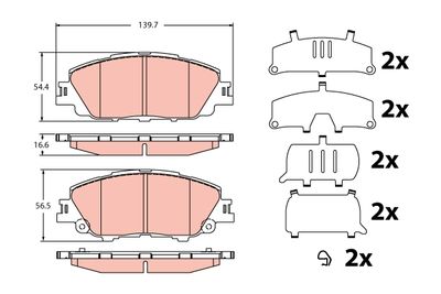 Brake Pad Set, disc brake TRW GDB2394