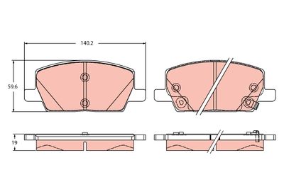 Brake Pad Set, disc brake TRW GDB2407