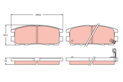 Brake Pad Set, disc brake TRW GDB2452