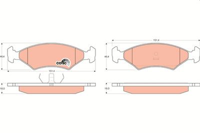 Brake Pad Set, disc brake TRW GDB255