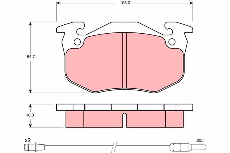 TRW GDB308 Brake Pad Set, disc brake