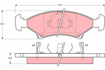 Brake Pad Set, disc brake TRW GDB3096