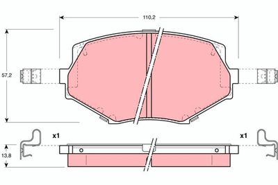 Brake Pad Set, disc brake TRW GDB3103