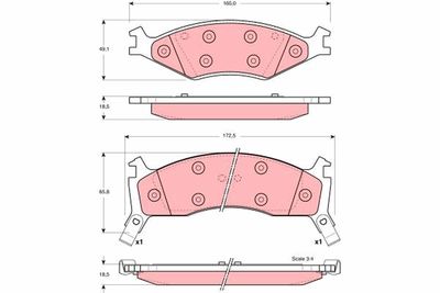 Brake Pad Set, disc brake TRW GDB3123