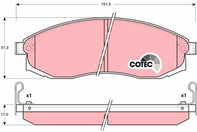 Brake Pad Set, disc brake TRW GDB3124