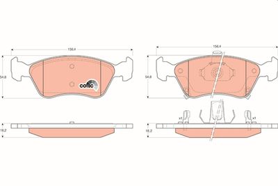 Brake Pad Set, disc brake TRW GDB3163