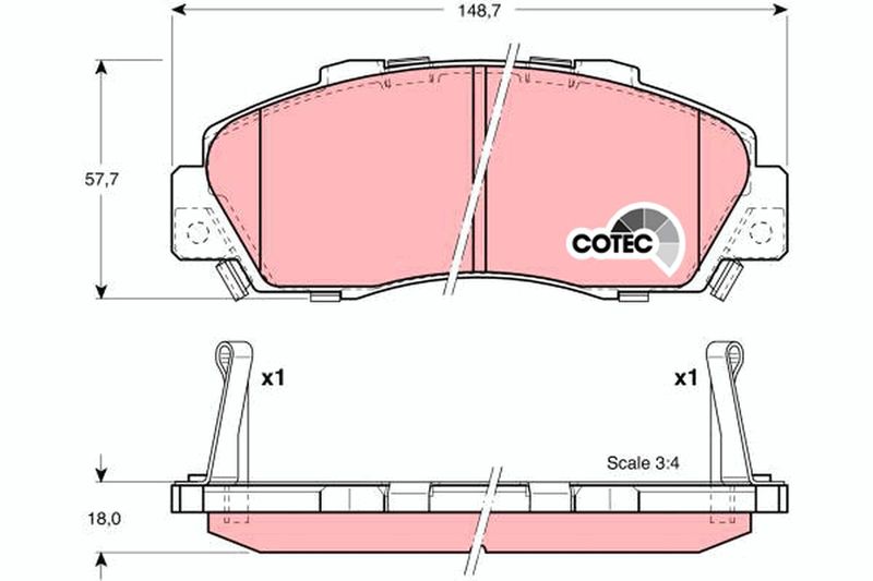 TRW GDB3177 Brake Pad Set, disc brake