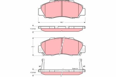 Brake Pad Set, disc brake TRW GDB3196