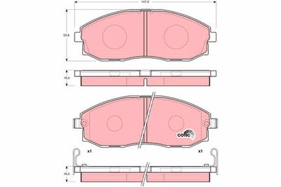 Brake Pad Set, disc brake TRW GDB3201