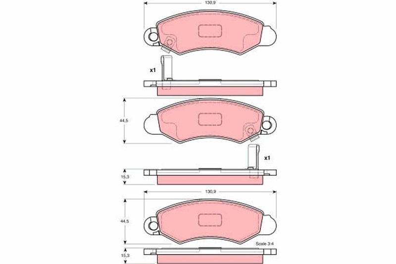 TRW GDB3215 Brake Pad Set, disc brake