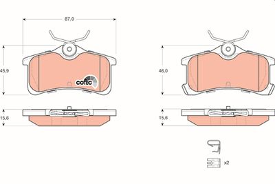 Brake Pad Set, disc brake TRW GDB3334