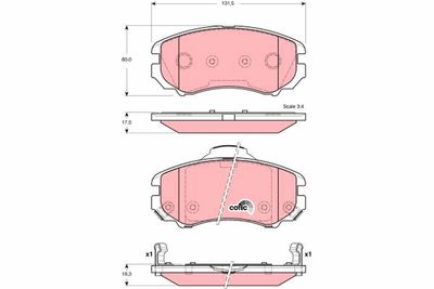 Brake Pad Set, disc brake TRW GDB3386