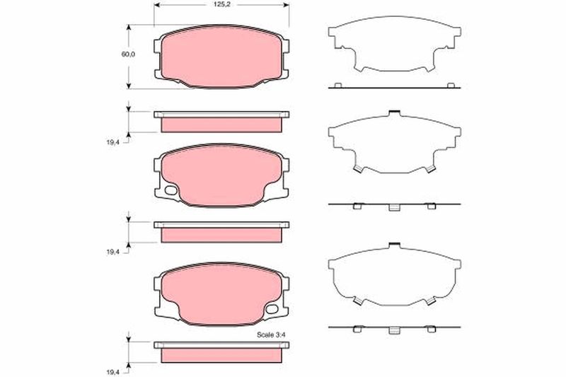 TRW GDB3388 Brake Pad Set, disc brake