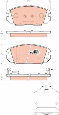 Brake Pad Set, disc brake TRW GDB3409