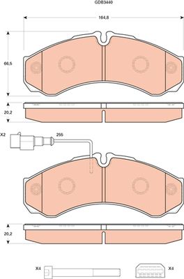 Brake Pad Set, disc brake TRW GDB3440