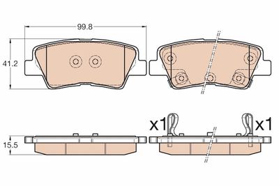 Brake Pad Set, disc brake TRW GDB3569