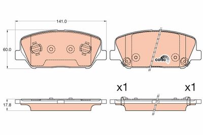 Brake Pad Set, disc brake TRW GDB3582