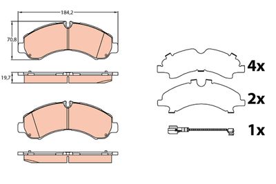 Brake Pad Set, disc brake TRW GDB3645