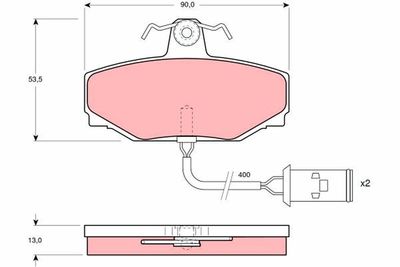 Brake Pad Set, disc brake TRW GDB412