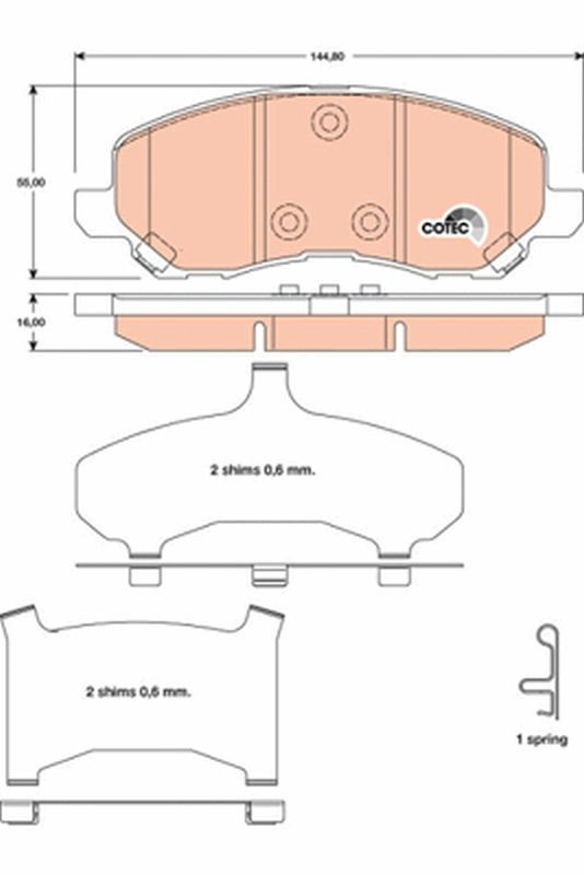 TRW GDB4142 Brake Pad Set, disc brake