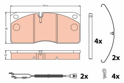 Brake Pad Set, disc brake TRW GDB5005