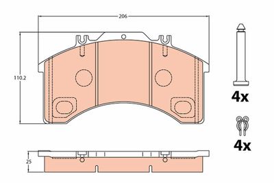 Brake Pad Set, disc brake TRW GDB5022