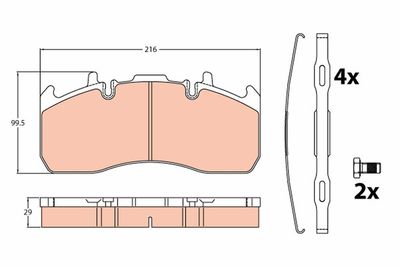 Brake Pad Set, disc brake TRW GDB5102