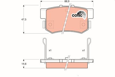 Brake Pad Set, disc brake TRW GDB774