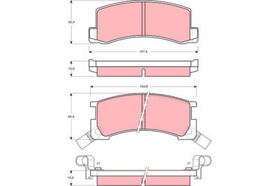 Brake Pad Set, disc brake TRW GDB871