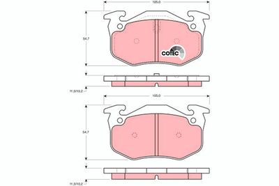 Brake Pad Set, disc brake TRW GDB905