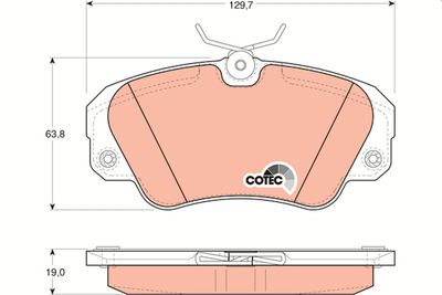 Brake Pad Set, disc brake TRW GDB957