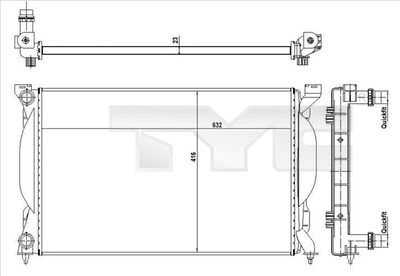 Radiator, engine cooling TYC 702-0012-R