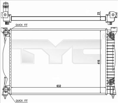 Radiator, engine cooling TYC 702-0014-R